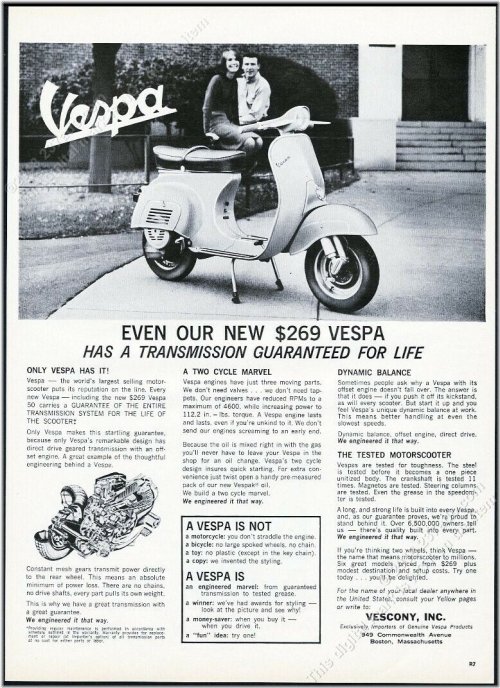 Vintage Vespa 50 Print Ad