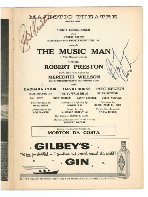 The Music Man Playbill Signatures from 1958