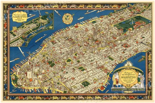 Manhattan in the 1920s - A Pictorial Map