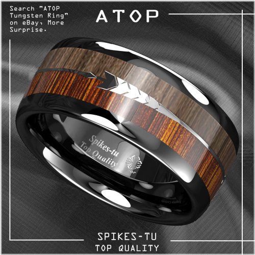 Black Arrow Tungsten Ring