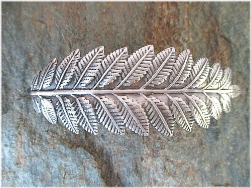 Silver Leaf French Clip Barrette