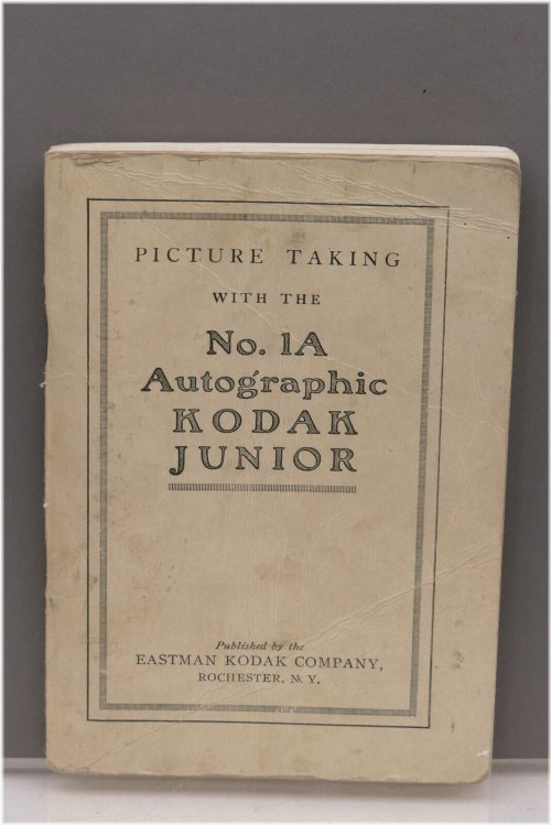 Kodak No. 1A Autographic Kodak Junior Folding Camera English Instruction Manual
