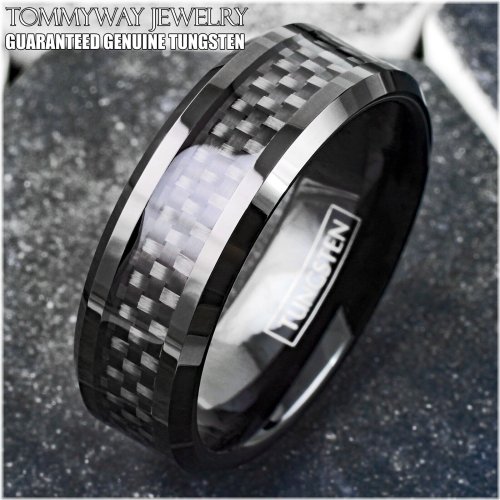 Carbon Edge Tungsten Ring: A Bold Wedding and Anniversary Band for Men