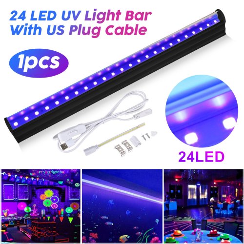 Glow Bar UV LED Light Fixture for Party and Event Illumination