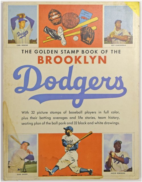 Brooklyn Dodgers 1955 Golden Stamp Book with Stamps