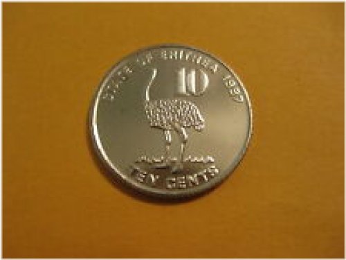 Eritrean Ostrich 10 Cents - Uncirculated 1997 Beauty