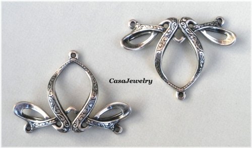 Timeless Treasures Silver Drop Connectors