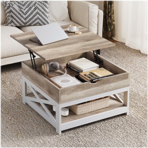 Hidden Storage Square Center Cocktail Table