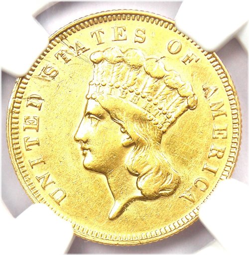 1878 NGC AU Details Certified Three Dollar Indian Gold Coin