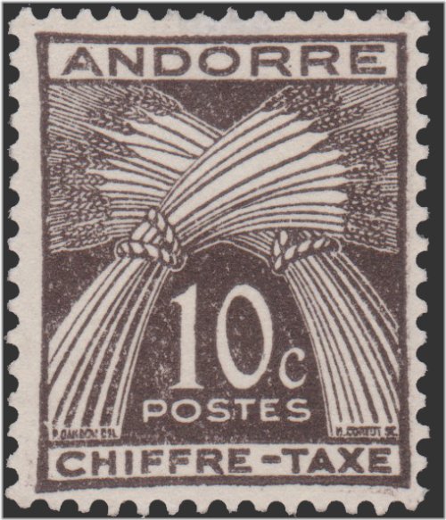 French Andorra Wheat Stamp #J21
