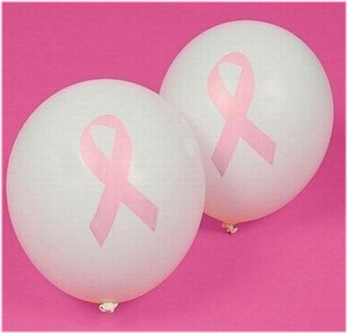 Pink Ribbon Balloons Set