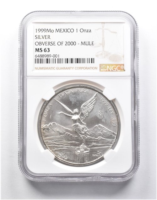 Silver Onza Mule - MS63 Mexico 1999 OBV 2000 *0096