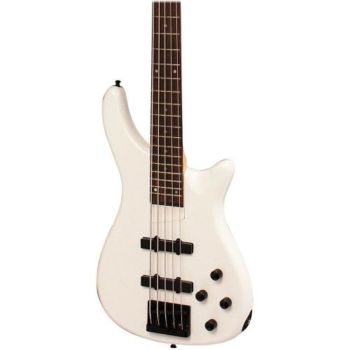 Pearl White 5-String Electric Bass Guitar by Rogue LX205B Series III