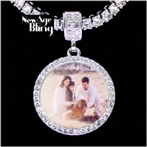 Customizable Photo CZ Pendant Necklace