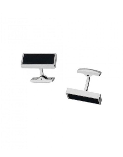 Elegant Steel and Rubber Cufflinks