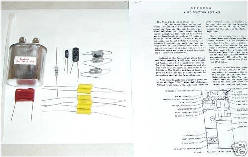 Seeburg Jukebox Receiver Capacitor Kit for B BL C G W R J JL Models