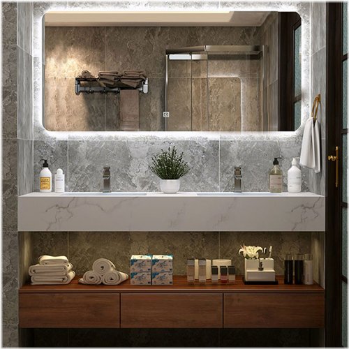 Sleek Stone Wall-Mounted Vanity Cabinet