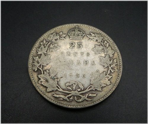 1936 Canadian Silver Quarter - B5684