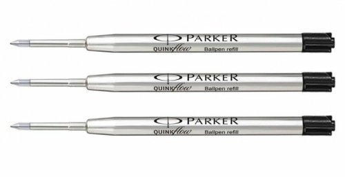 Parker Quink Flow Ballpoint Pen Refills (Set of 3) - French Made and Sealed