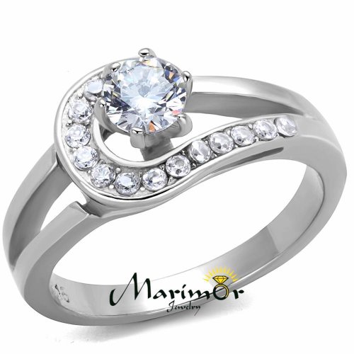 Sparkling Steel Zirconia Ring