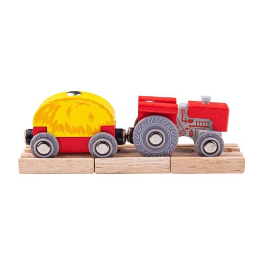 Rustic Farm Set - Red Tractor and Wagon