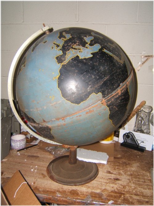 Nautical Steel Chalk Globe by Denoyer Geppert Co