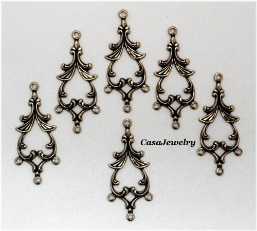 Gold Filigree Chandelier Rings - Set of 6 Pieces