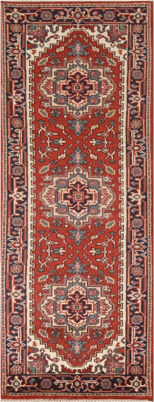 Heriz Serapi Geometric Wool Runner