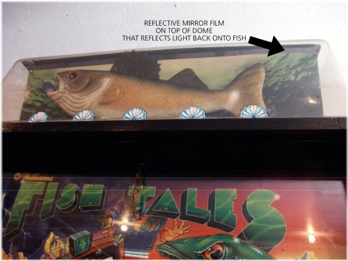 Chrome Reflective Decal for Fish Tales Pinball Machine Topper