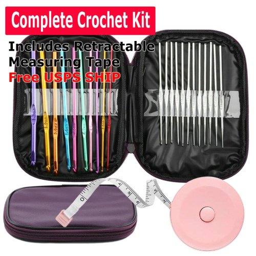 ComfortCraft Crochet Set - 22 Piece Aluminum Hook Collection