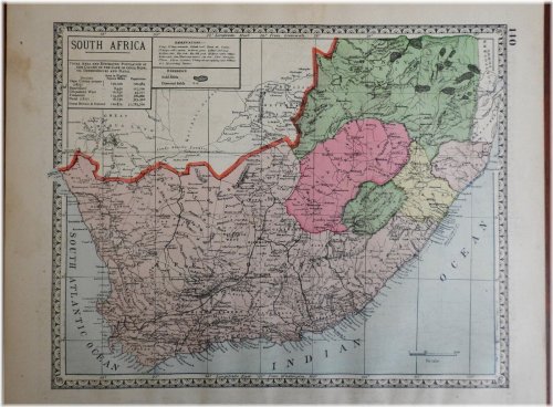 Vintage African Cartography with Population Details
