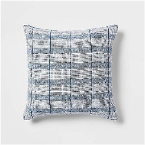 Blue Stripe Woven Decor Pillow