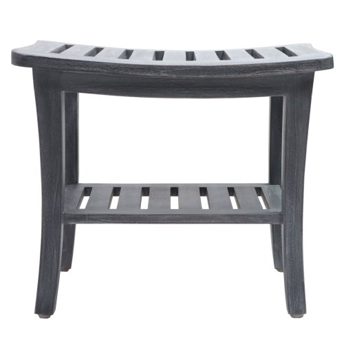 Weathered Gray Teak Wooden Bench