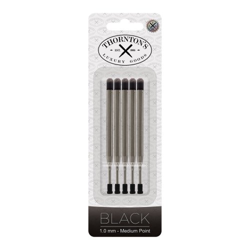 Thornton's Premium Black Ballpoint Refills - Pack of 5