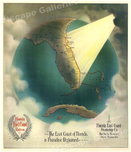 Florida's Historic Transportation Routes Map - 1880s