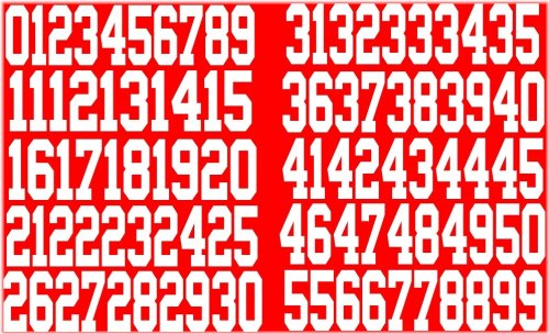 Number Decal Pack for Little League Baseball Helmets