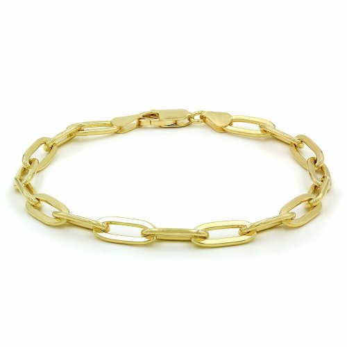 Golden Paperclip Chain Bracelet - 14k Yellow Gold