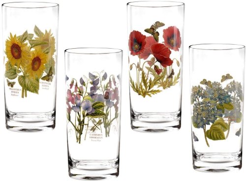 Botanic Garden Assorted Highball Glasses, Set of 4