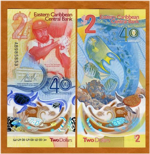 Eastern East Caribbean Commemorative Polymer Banknote - $2 AB-Prefix 2023 UNC