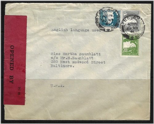 Palestine War Time Tri-Color Cover