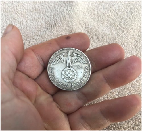 1938 German Eagle Fuhrer Commemorative Reichsmark Coin