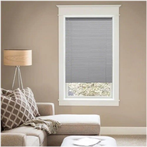 Gray Room Darkening Vinyl Blinds