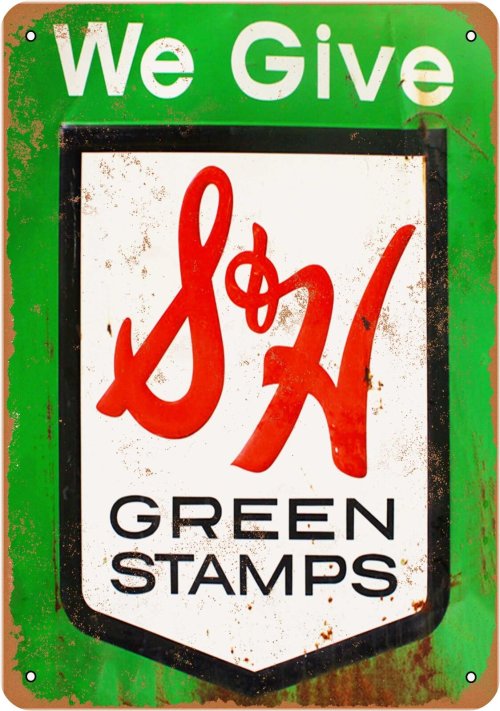 Green Stamp Metal Sign - Vintage Reproduction