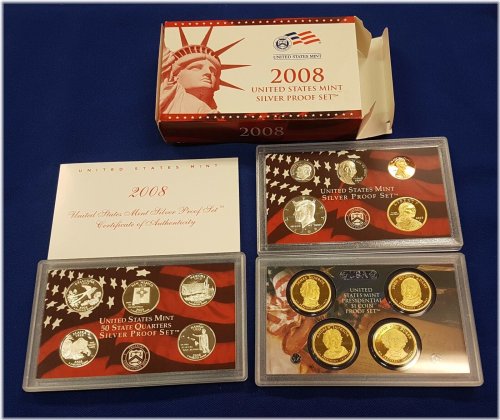 2008-S Silver Proof Set in Red Box with COA