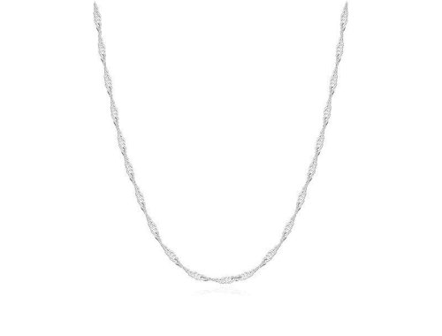 Diamond-Cut Sterling Silver Singapore Chain Necklace
