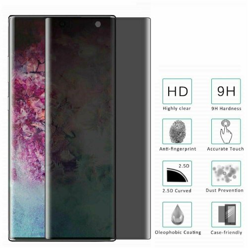 Note 10 Plus Shield: Privacy Tempered Glass Screen Protector