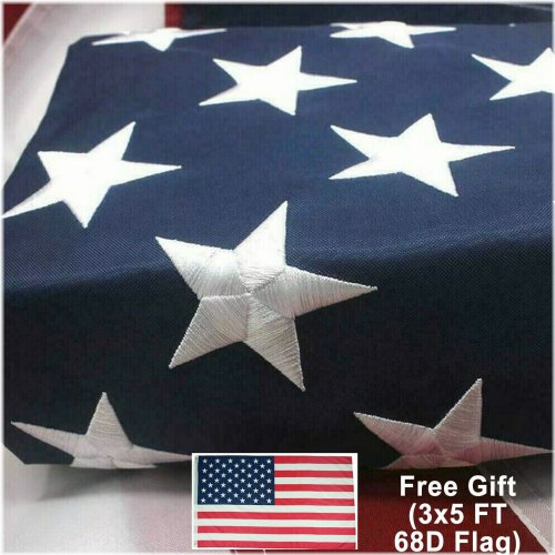 Embroidered Stars American Flag - Large, Heavy-Duty 8x12FT US Flag