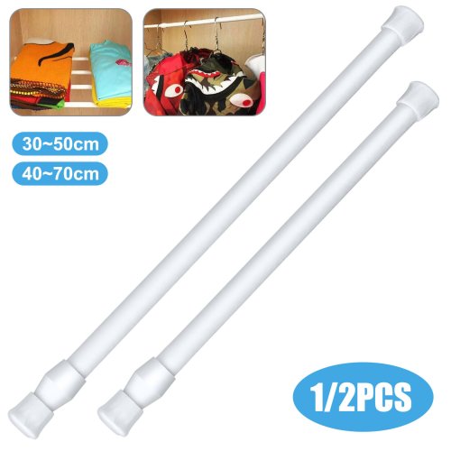 SpringTight Steel Rod Set: Adjustable and Heavy-Duty Curtain Pole in 2 Sizes