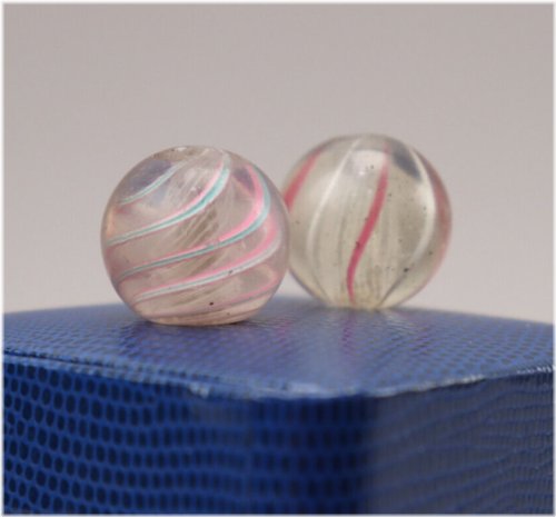 Vintage Glass Marble Bead Duo