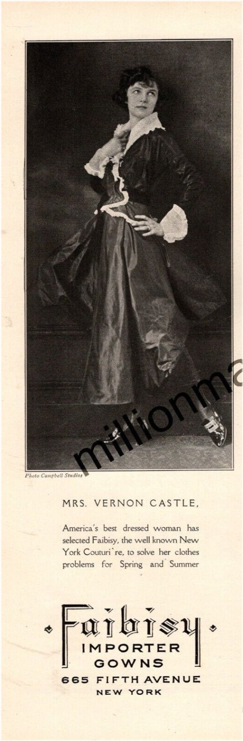 Vintage Theater Program: 1917 Mrs. Vernon Castle & Grace Valentine